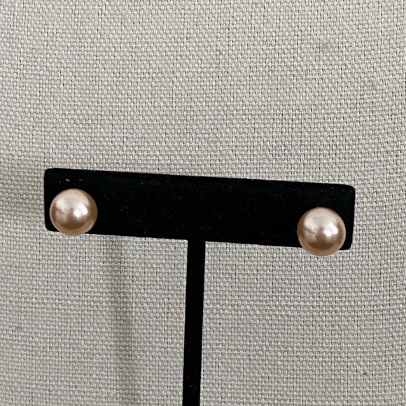 1980s faux pearl imitation champagne pearls earring necklace set - Picture 8 of 11